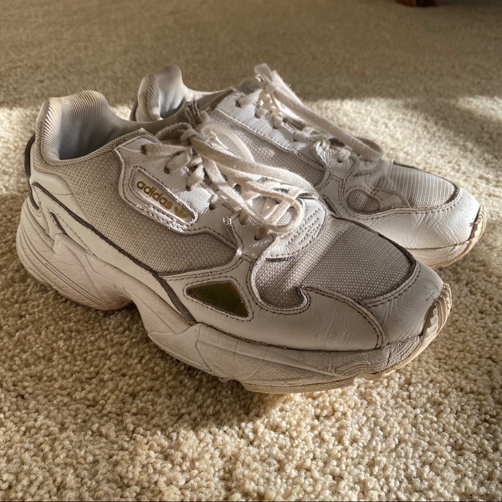 Adidas white falcon sneakers